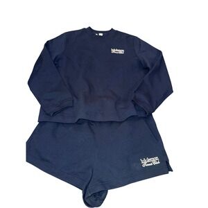 2 Pc!  Lululemon Tennis Club Sweatshirt Shorts Set Navy Blue Womens XL NWOT